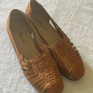 Softspots Women's Brown Woven Flats